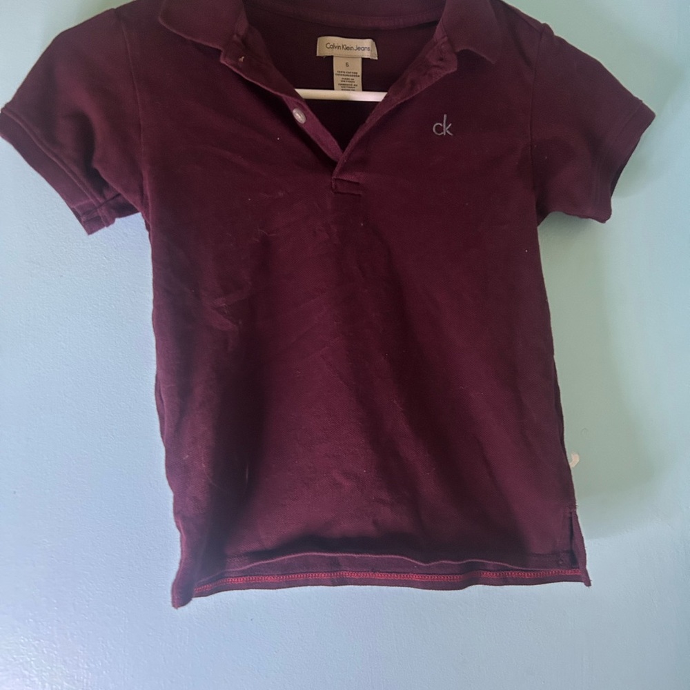 Calvin Klein Jeans Red Polo Shirt Classic Cotton